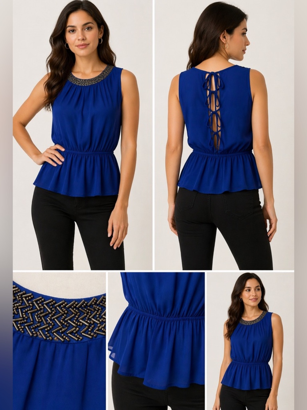 UK2LA Women’s Blue Royal Blouse Size L
